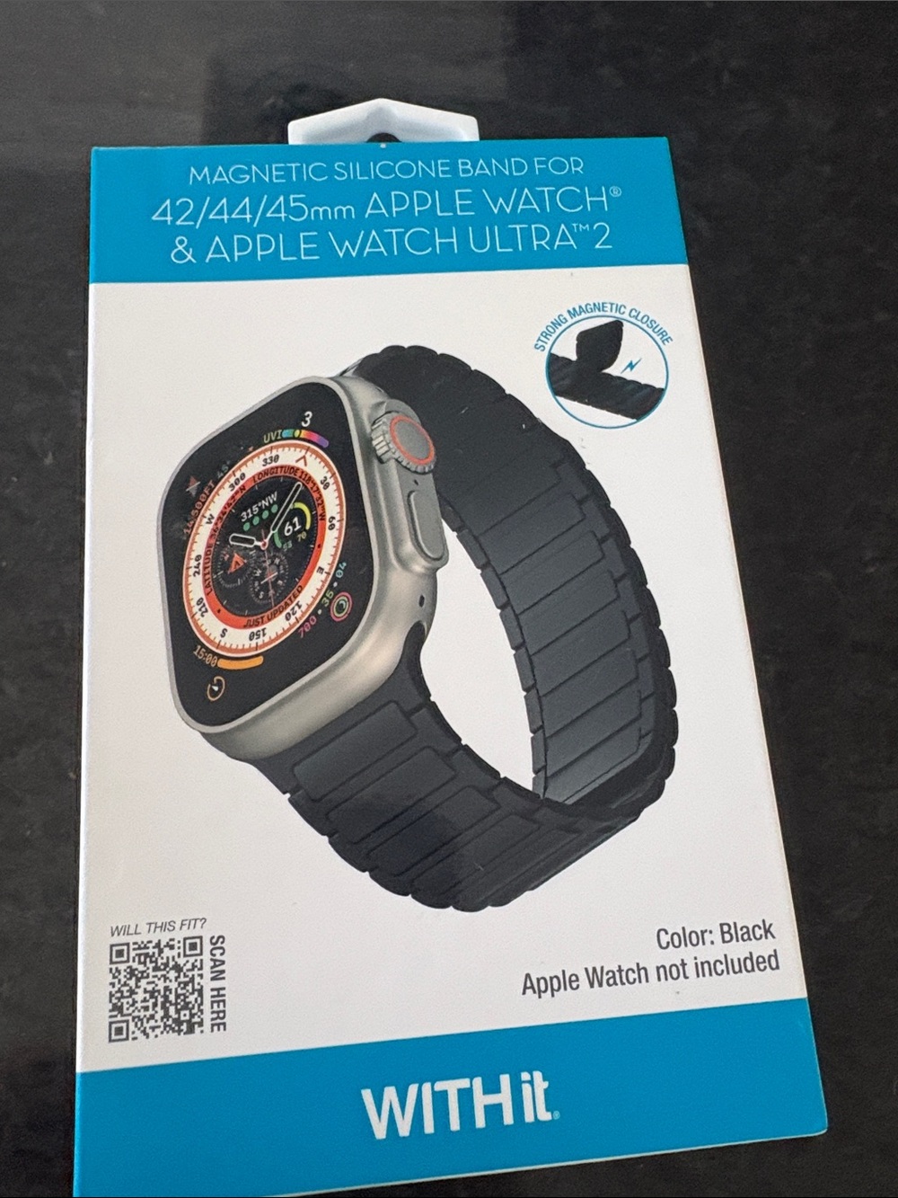 Magnetic Silicone Band for Apple Watch - Black